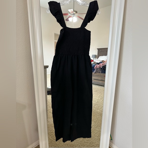BLACK Smocked Jumpsuit - Picture 2 of 5